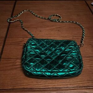 Emerald Metallic Quilted Purse
